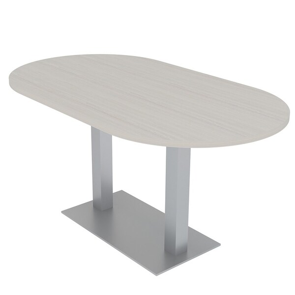 33.5 in W, 59.5 in L, 29 in H, Engineered Wood Top, Ivory